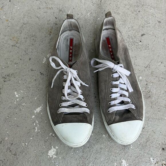 Prada gray suede low tops - Picture 1 of 11